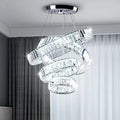 CLAIRDAI Crystal Chandeliers 4 Rings Chandelier LED Pendant Light Chandelier by CLAIRDAI