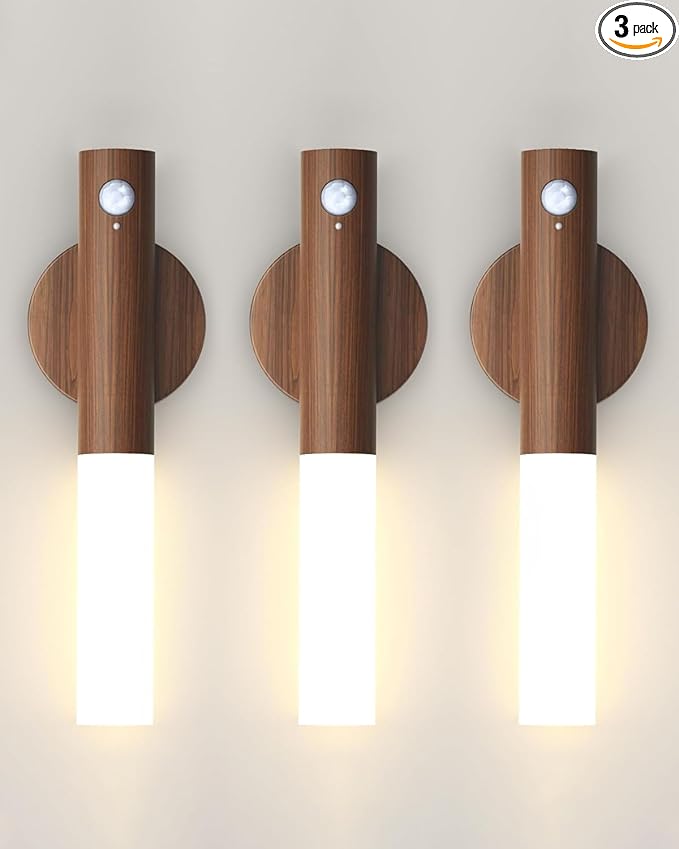 Battery-Operated Motion Sensor Night Lights: 2200mAh Rechargeable Wall Sconces by iThird