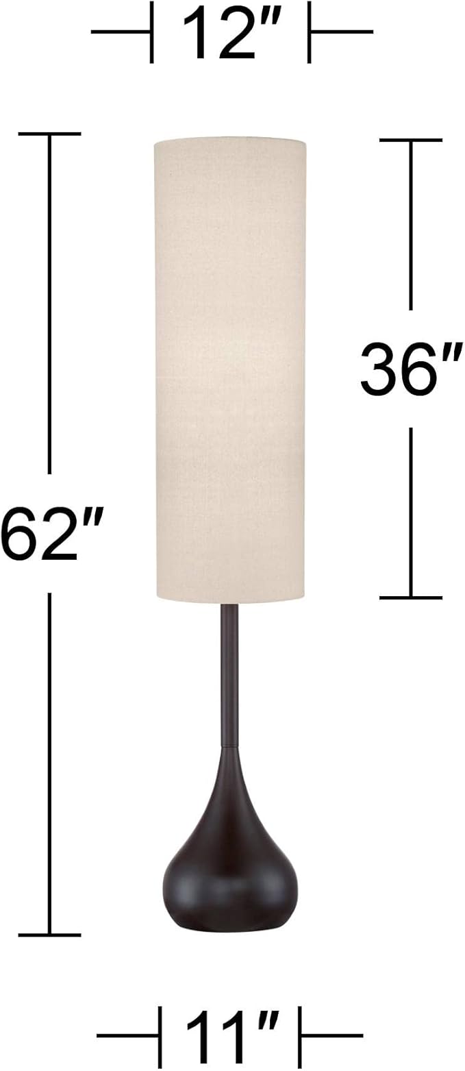 Possini Euro Design Mid Century Modern Retro Floor Lamp Standing 62" Tall Dark - Image 4