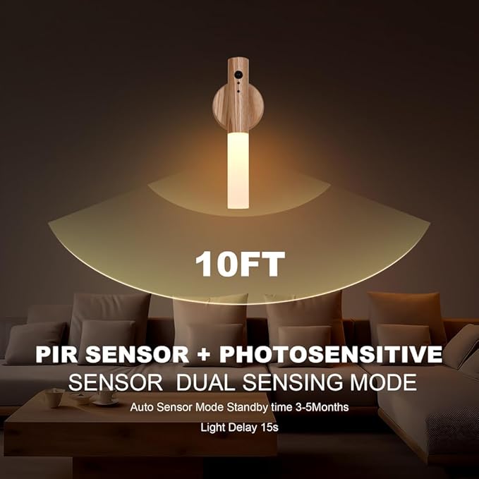 LANDGOO Motion Sensor Night Light RGB & Touch Control | USB-C Rechargeable Ash - Image 5