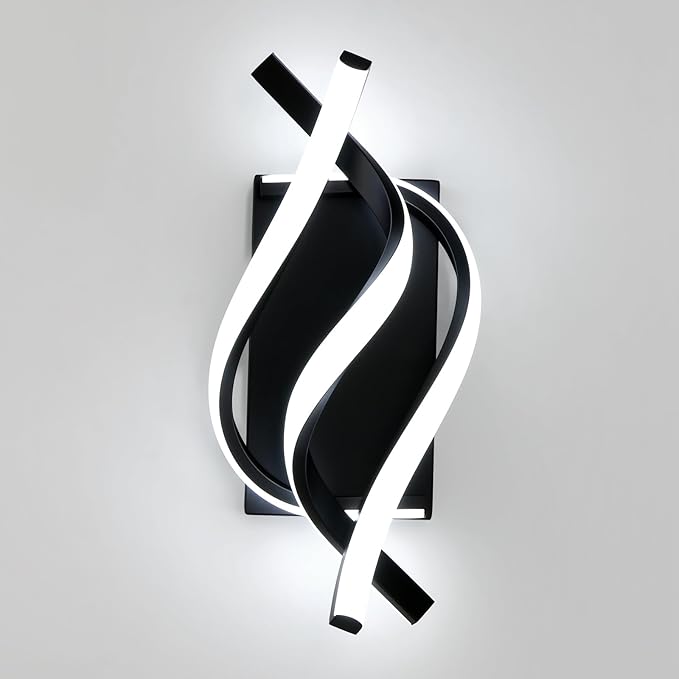 DELIPOP Wall Sconces, Spiral Modern LED Wall Sconce Lighting, 21W 6500K Cool by DELIPOP