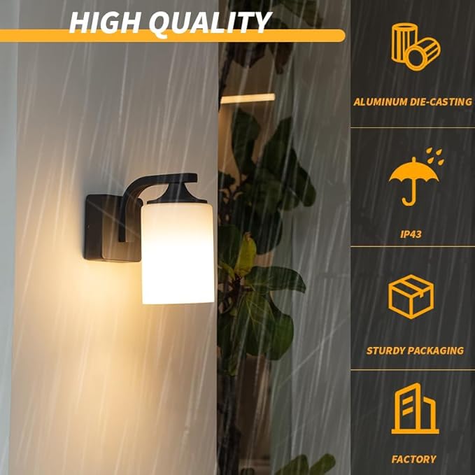 Outdoor Wall Lamp, Waterproof and Anti-Rust Aluminium Modern Wall Light Fixture - Image 2
