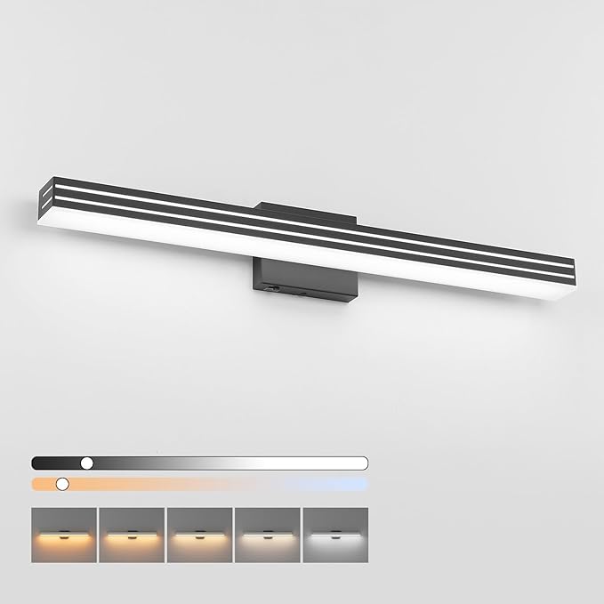 Ralbay Modern Black Bathroom Light Fixtures 5 Color Temperature Dimmable - Image 9