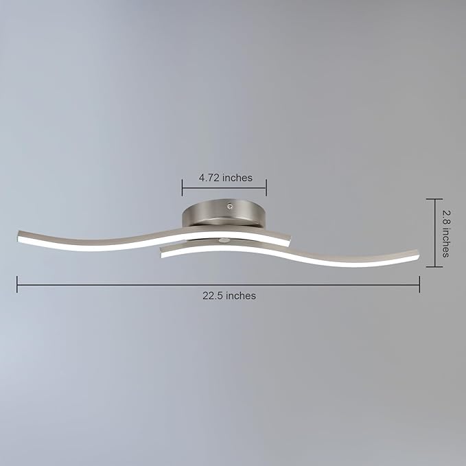 EDISLIVE Modern Dimmable LED Ceiling Light Curved 2 Light 22.5 in Minimalist - Image 7