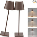 2 Pack LED Rechargeable Table Lamp Bronze, Portable 5500mAh Battery Powered by Coinmit