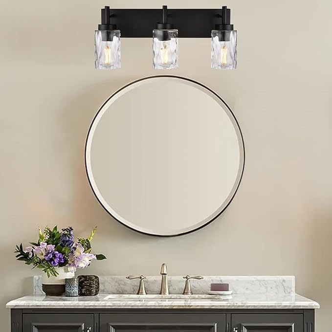 BONLICHT Vanity Light Fixtures 3 Light Modern Wall Sconces Lighting Black - Image 7