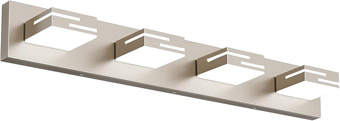 LED Modern Bathroom Vanity Light Fixtures, 4-Light 28-inch Dimmable Brushed by LKHF