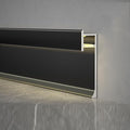 6Pcs LED Aluminium Metal Baseboard Trim, Matte Black 50mm x 2500mm 1.97" x 8.2' by Kwweeoo