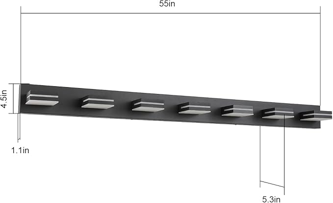 SineRise LED Modern Bathroom Vanity Light Fixtures, Matte Black Modern Acrylic - Image 4