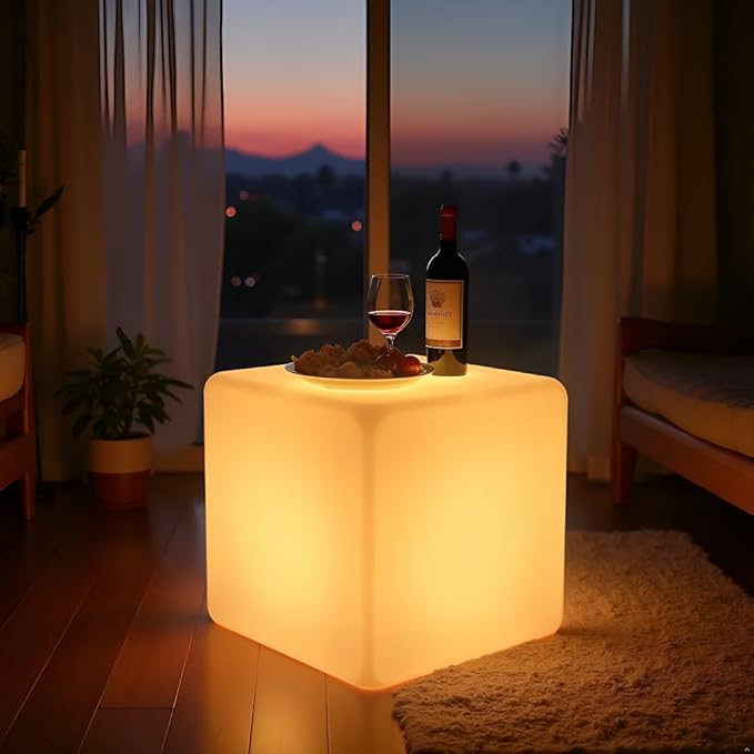 16-inch LED Cube Light, Rechargeable Cube Light Table w/Remote, 16 Colors - Image 5