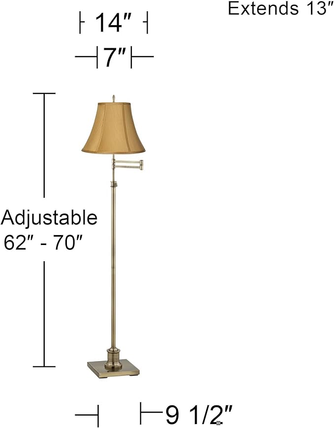 360 Lighting Westbury Traditional Swing Arm Floor Lamp Adjustable Height - Image 4
