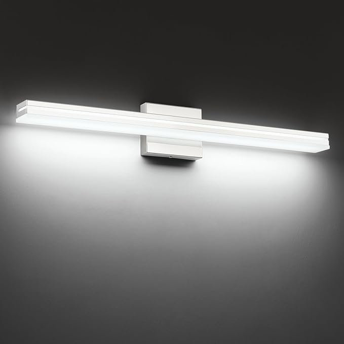 SineRise 32-Inch LED Modern Bathroom Vanity Light Bar, Chrome Modern Acrylic by SINERISELIGHTING