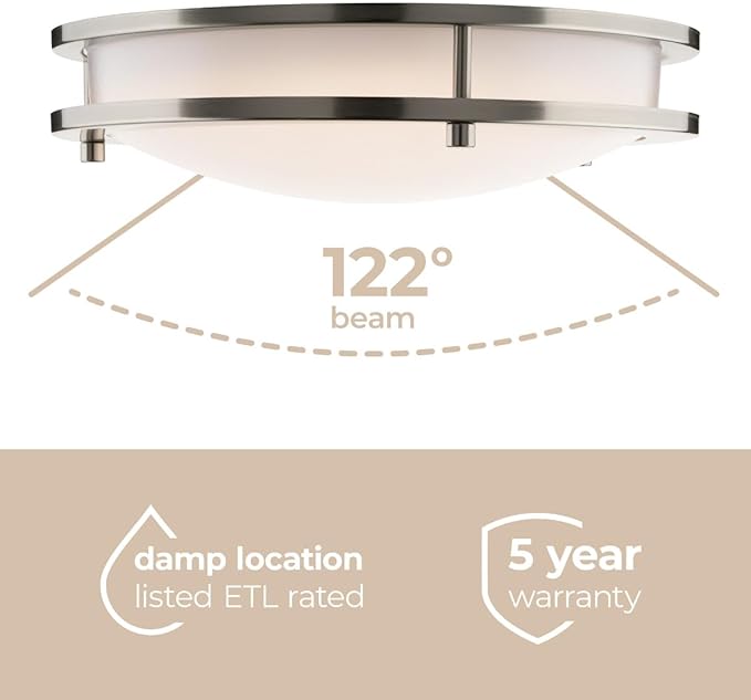 Builder Essential Axis LED 12in Round Flush Mount 18W 1, 350 Lumens - Image 2