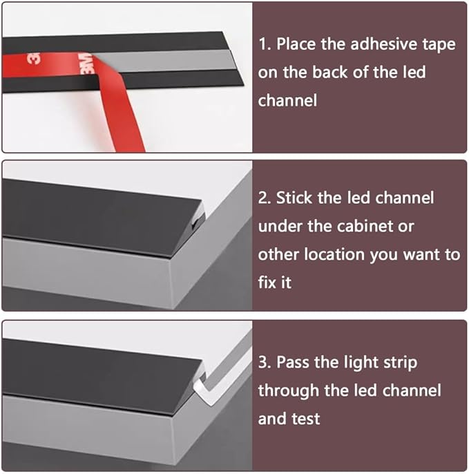 5 Pack LED Aluminum Channel Profile Under Cabinet, Self Adhesive Ultra Thin - Image 6