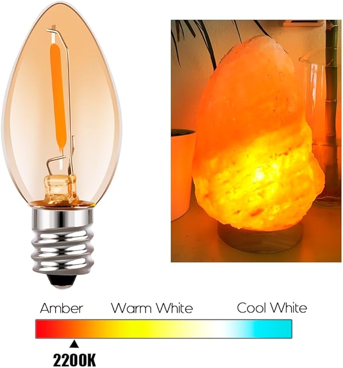 Emotionlite Night Light Bulbs, Amber LED C7 Bulb, 4W 5W 6W 7W Equivalent - Image 5