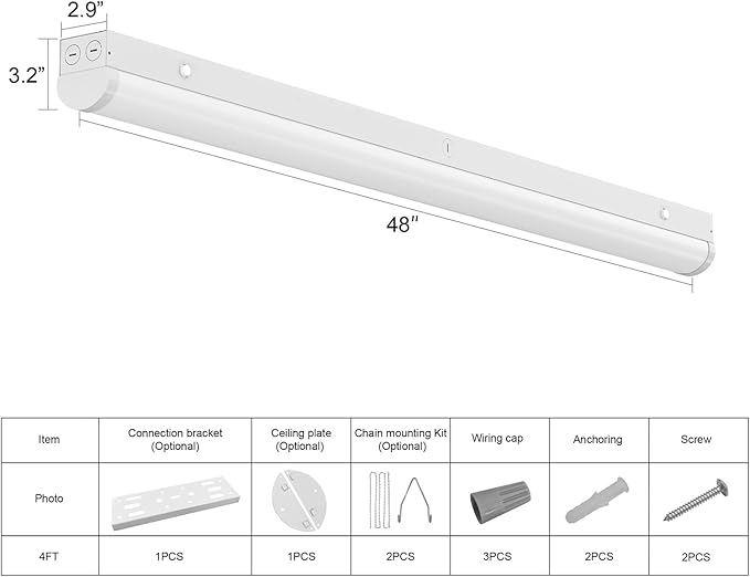 4FT LED Linear Strip Light, Super Bright LED Shop Lights 30W 40W 50W 60W 70W - Image 5