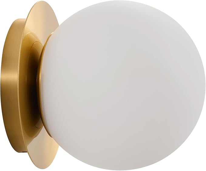 Modern Glass Globe Wall Sconce: Gold Spherical Sconces Light by FeaseyFeaturedProducts