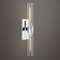 Bathroom Vanity Light Fixtures, Glass Tube Wall Sconces, Brushed Brass Base by ZHTIECHUI