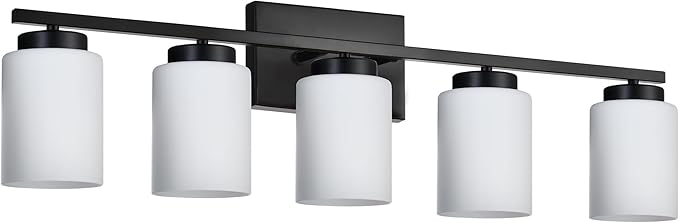 VINLUZ Farmhouse Bathroom Vanity Light Fixtures, 5 Light Industrial Vintage by VINLUZ