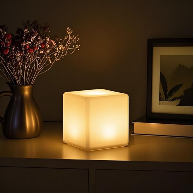 6 inch Rechargeable LED Cube Light, 16 Colors Changing Tesseract Light Cubes by COPU