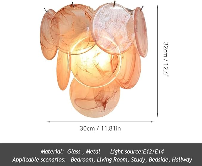 Modern Artistic Wall Sconce, Iridescent Layered Glass Disc Wall Lamp, Unique - Image 8