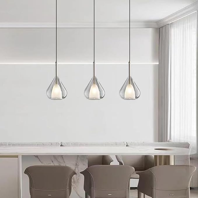 Modern Gold Black Double Layer Glass Teardrop Pendant Light E27 Base Adjustable - Image 6