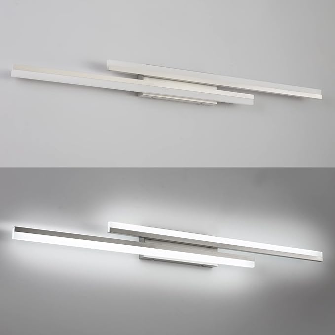 PRESDE 48 Inch LED Bathroom Vanity Light Bar, Modern Brushed Nickel Bath - Image 5