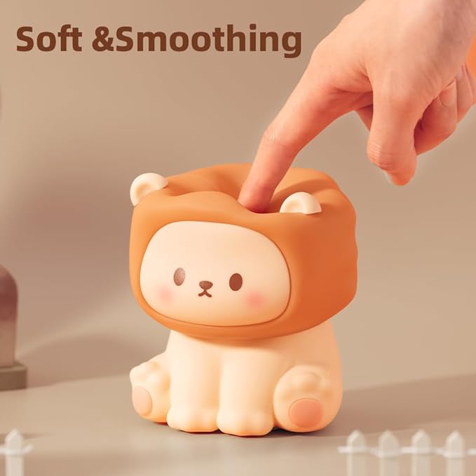 Cute Lion Night Light for Kids, Rechargeable Nursery Lamp - Image 5