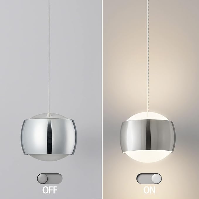 Modern Chrome LED Dimmable Pendant Light fixtures, 6″ Island Pendant Lighting - Image 8