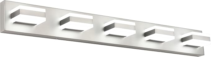 SOLFART 5 Light Bathroom Vanity Light Brushed Nickel Bathroom Vanity Light by SOLFART