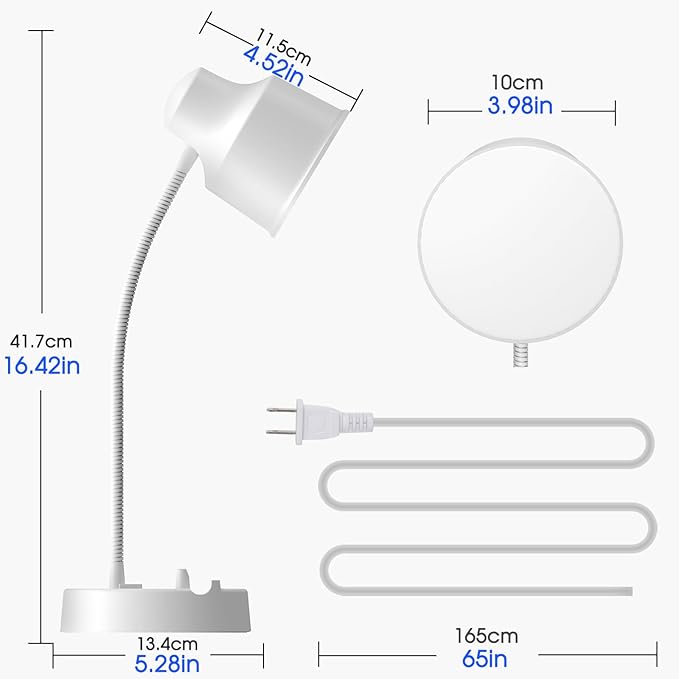 Energetic LED Desk Lamp with Phone Holder, Table Lamp with AC Outlet, - Image 3