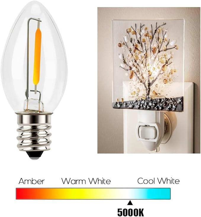 Emotionlite Night Light Bulbs, C7 Candelabra LED Light Bulbs, E12 Chandelier - Image 4