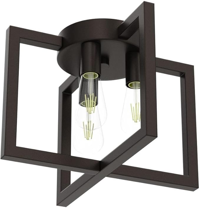 ZGLAOJT 3-Lights Ceiling Light Fixture, Industrial Black Semi Flush Mount - Image 4