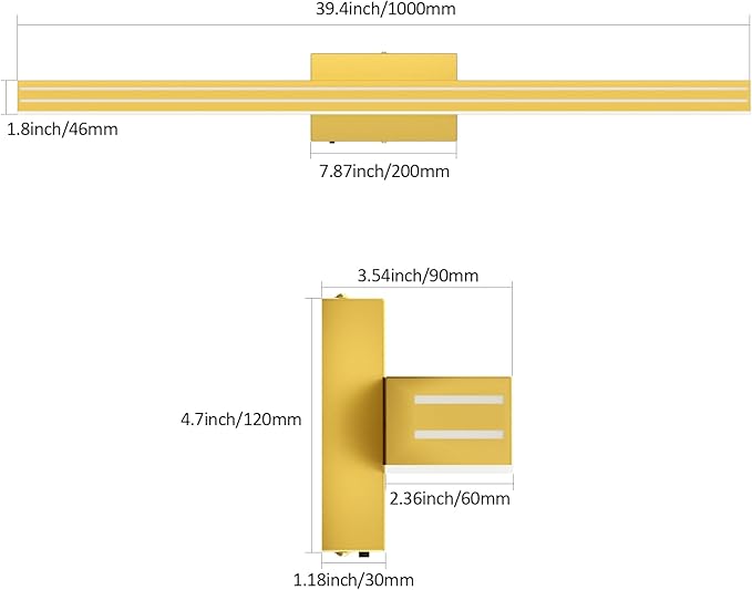 Ralbay 40inch Gold Vanity Light - Image 7