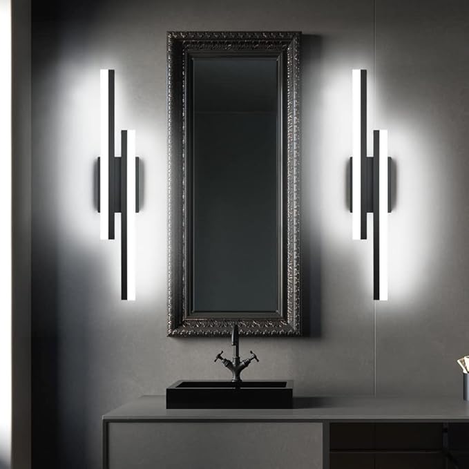 PRESDE LED Bathroom Vanity Light Modern Black 24 Inch LED Wall Lighting Fixture - Image 3