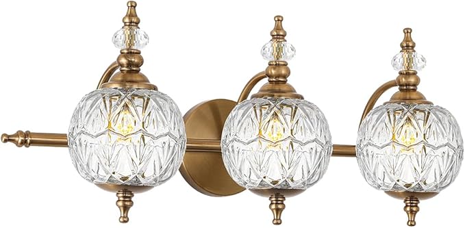 Brushed Gold Bathroom Vanity Light Fixture Vintage Style by Ditoon