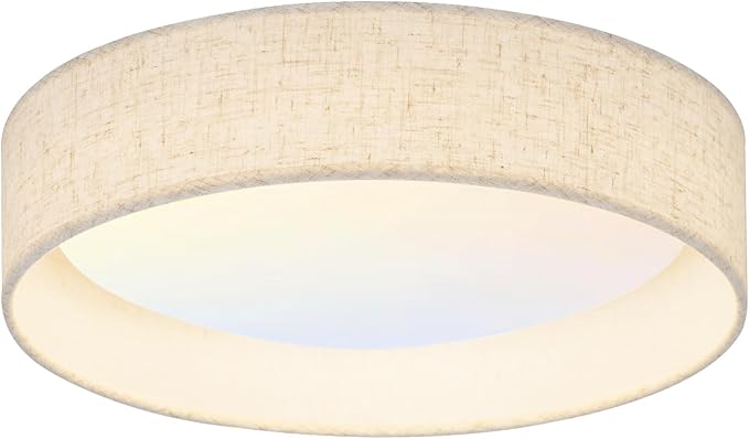 Modern Linen LED 13 Inch Ceiling Light Fixture by HILUXIA