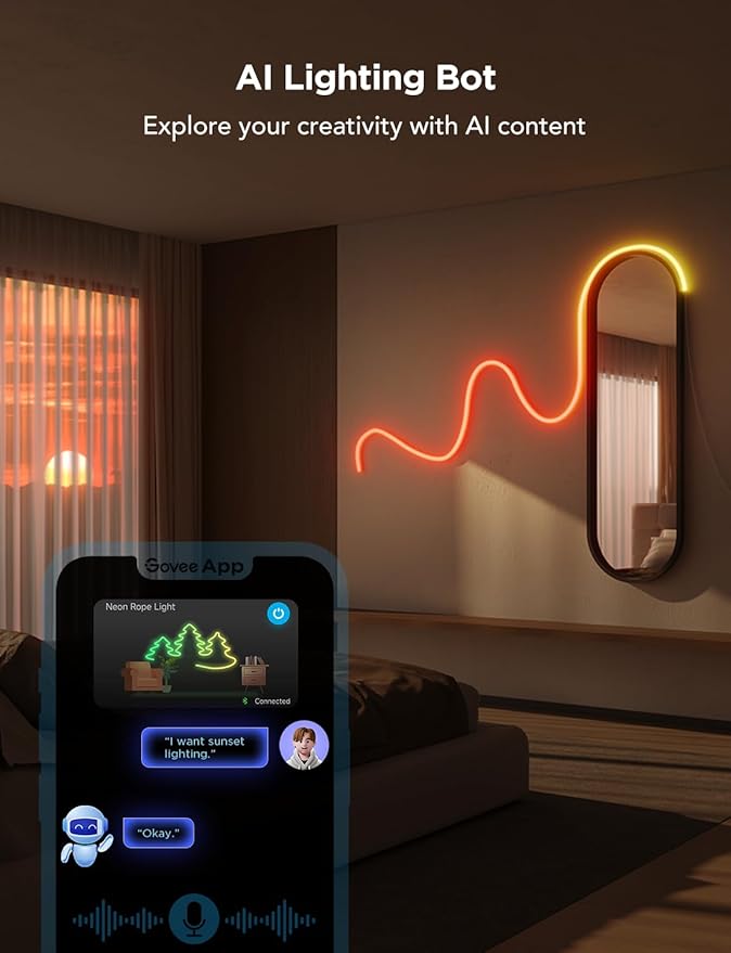 Govee RGBIC Neon Lights, LED Smart Neon Rope Light 2 Works - Image 8