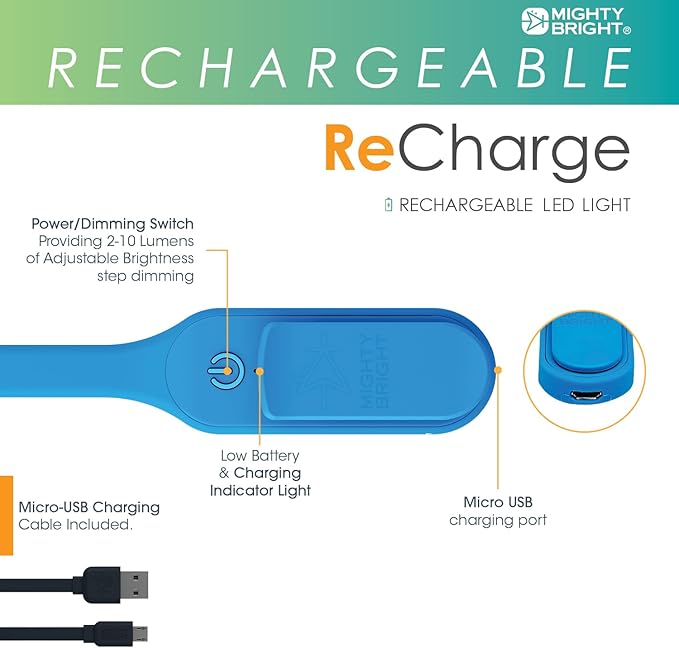 The Original Mighty Bright Recharge Clip On Rechargeable Book Light Reading - Image 4