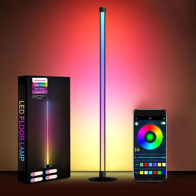 LED Floor Lamp, 63-Inch RGB Corner Light by Halucky