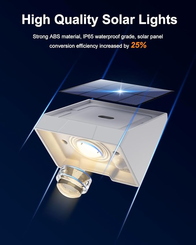 12 Pack Solar Powered Fence Lights Outdoor Waterproof - Image 2