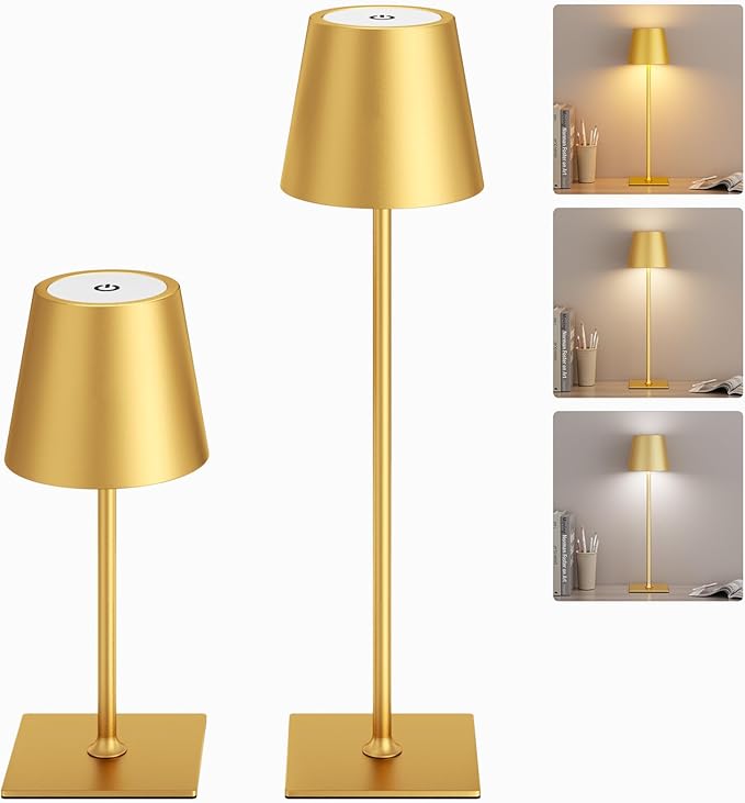 Kakanuo Gold Cordless Rechargeable Table Lamp 5000mAh Battery Operated Lamps - Image 8