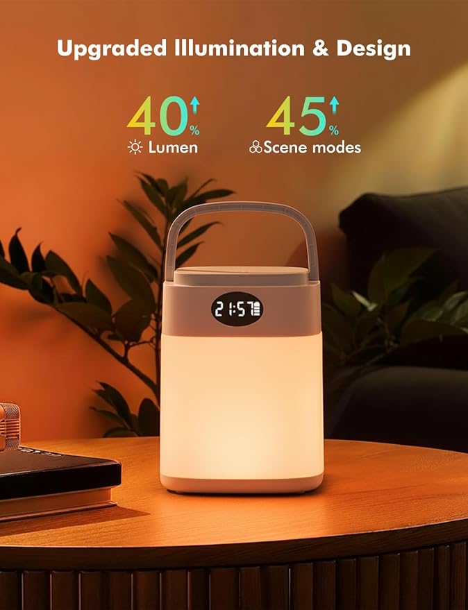 YHW RGB Touch Table Lamp, Dimmable Small RGB Bedside Bed Lamp - Image 2