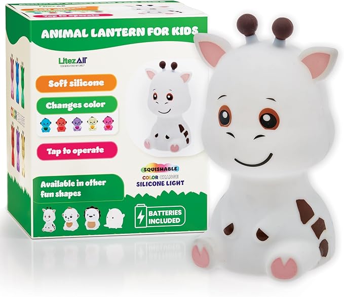 LitezAll Giraffe Squishable Silicone Lantern – Color Changing Night Light by litezall