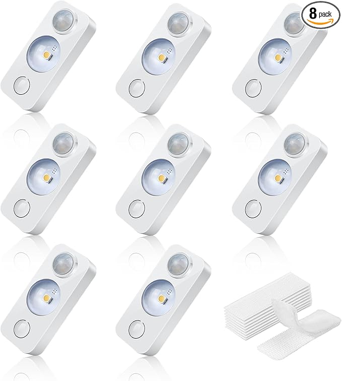 LED Motion Sensor Puck Lights, Rechargeable Cabinet Lights, Stick on Wireless by NIEGNOWOO