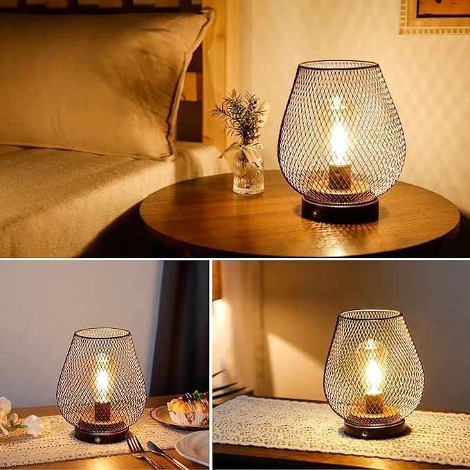 JHY DESIGN Dimmable Touch Bedside Table Lamp Set of 2 Rechargeable Battery - Image 6