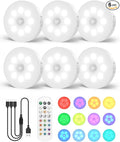 6-Pack RGB Rechargeable Puck Lights by Goodea
