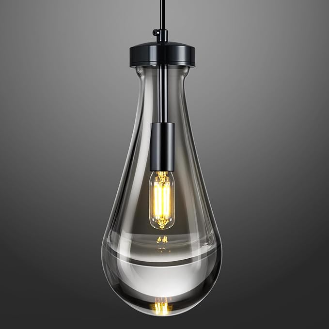 Raindrop Pendant Lights Kitchen Island Teardrop PlatingBlack Hanging Light by HomeofBeautifulLighting