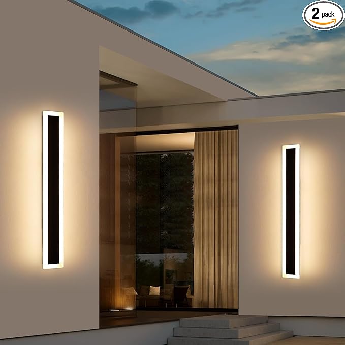 Upgrade Widened 2 Pack Modern Outdoor Wall Lights, 39.3inch Long Linear LED by Daoseolo