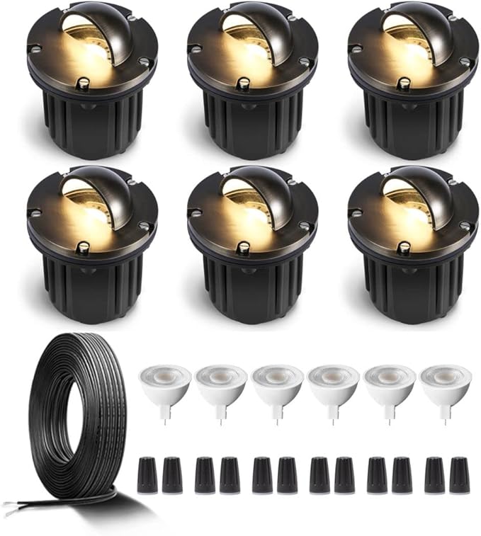 Gardenreet Brass Low Voltage In Ground Well Lights Kit by Gardenreet